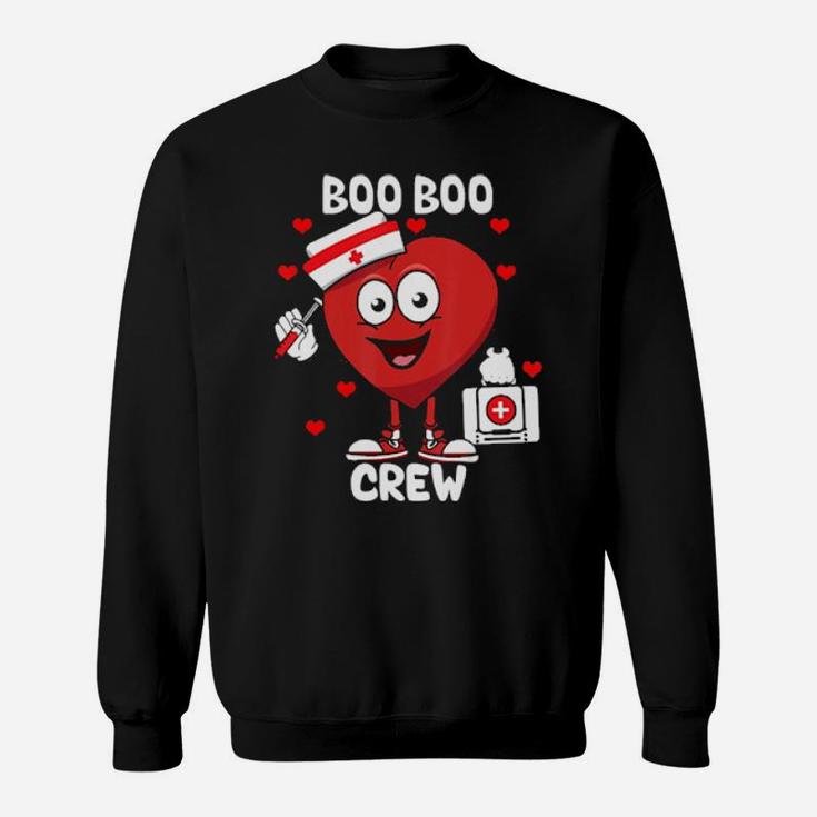 Valentine's Day Boo Boo Crew Nurse Heart Funny For Nurses Sweatshirt