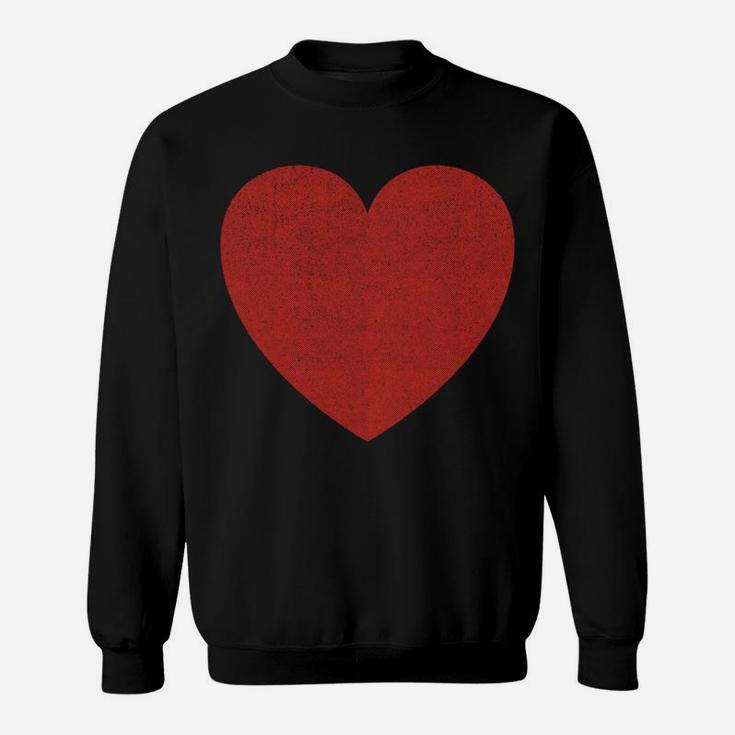 Valentines Day Gift Sweatshirt Distressed Red Heart Vintage Sweatshirt