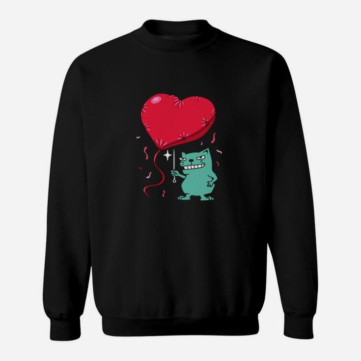 Valentines Day Heart Single Pet Owner Grumpy Sweatshirt