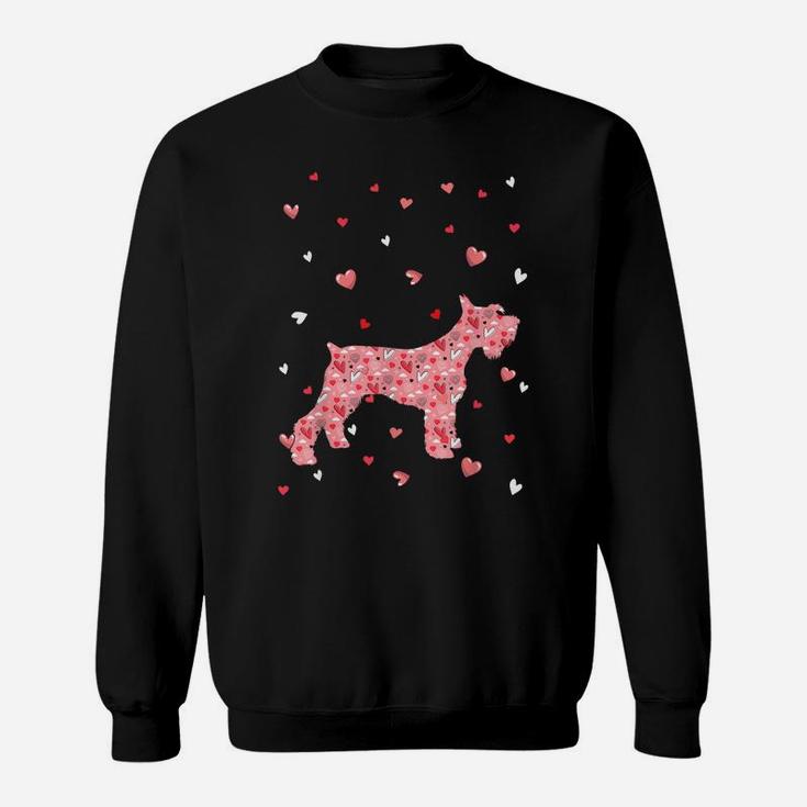 Valentines Day Love Hearts Schnauzer Dog Puppy Lover Sweatshirt