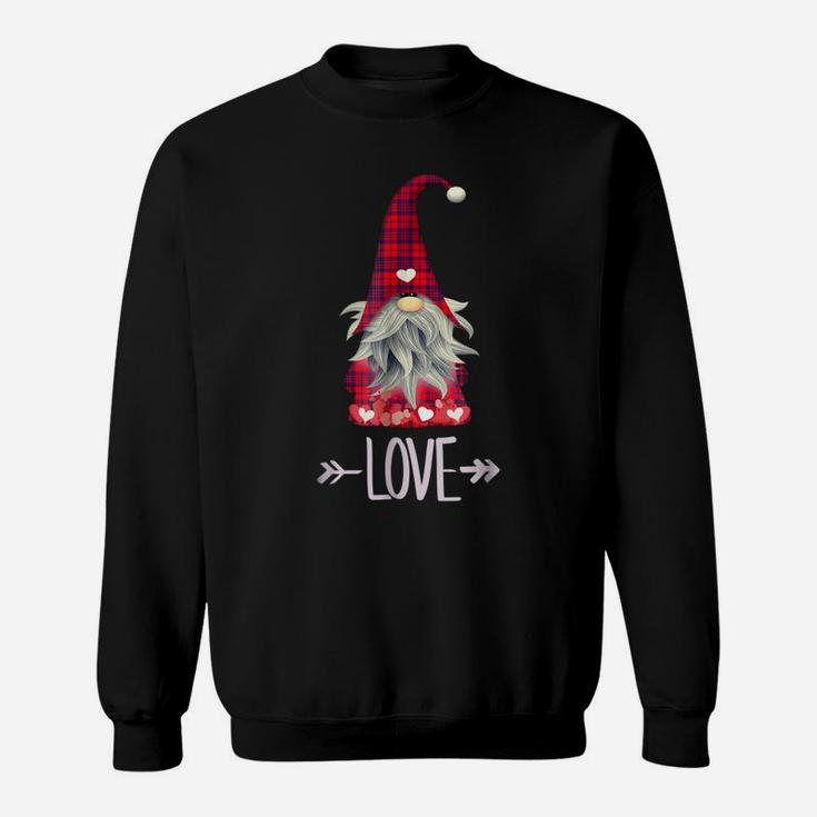Valentine's Garden Gnome Plaid Shirt - Gnome Pj Shirt Sweatshirt