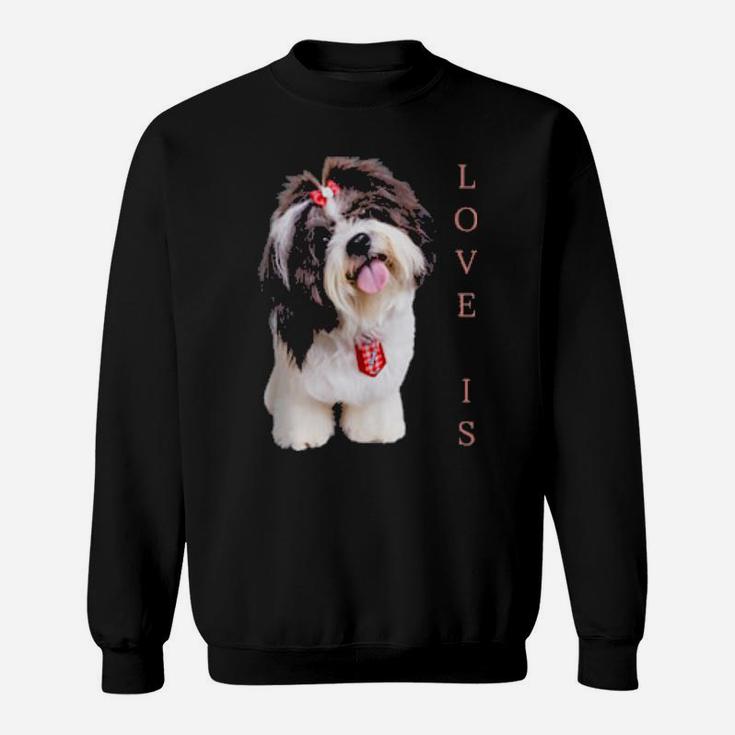 Valentines Shih Tzu Love Dog Mom Dad Sweatshirt
