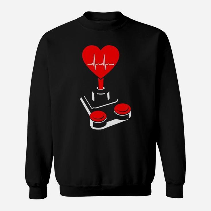 Video Gamer Heart Controller Valentine's Day Boys Classic Women Sweatshirt