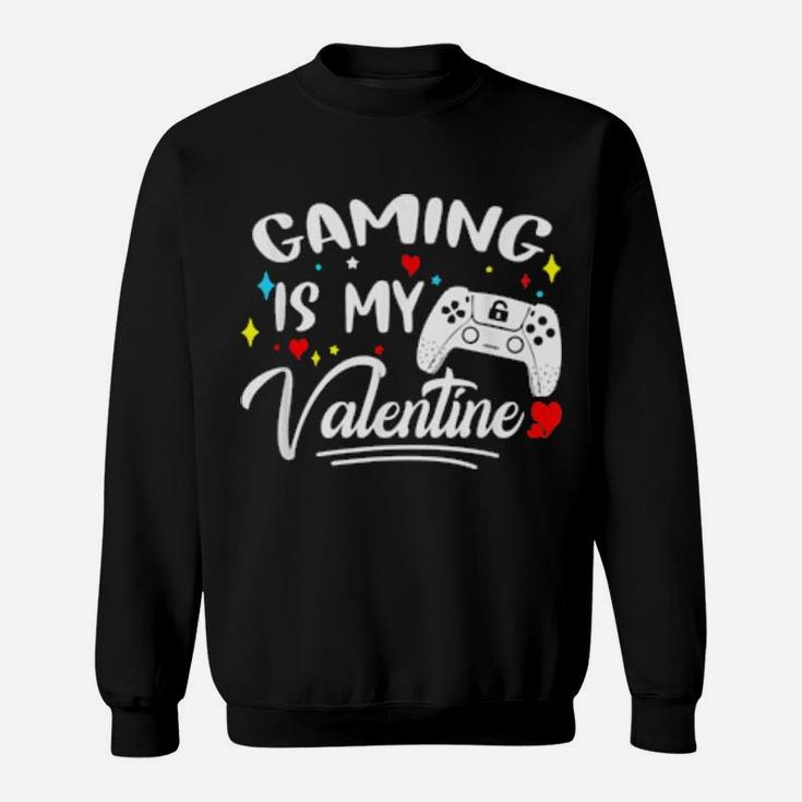 Video Gamer Valentines Day With Controllers Heart Gaming Sweatshirt