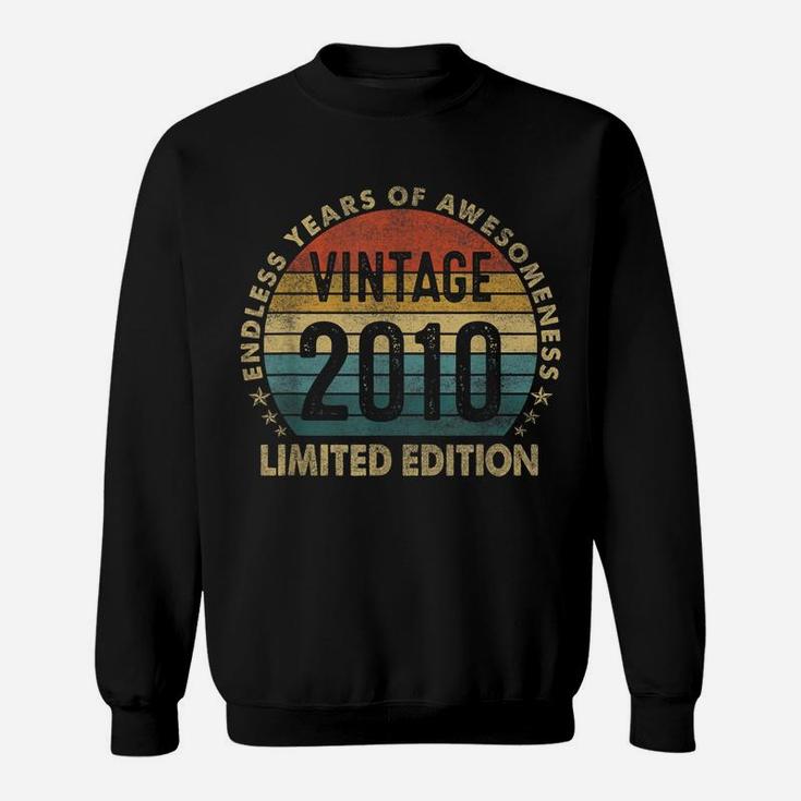 Vintage 2010 11Th Birthday Gift Retro Boy Girl 11 Yrs Old Sweatshirt