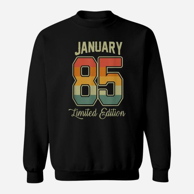 Vintage 35Th Birthday Gift January 1985 Sports Jersey Sweatshirt