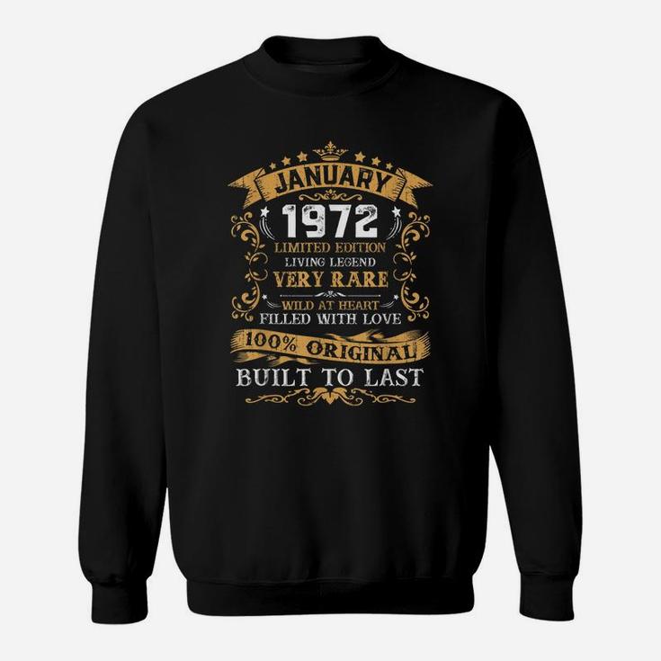 Vintage 49Th Birthday January 1972 Gift 49 Years Old Sweatshirt