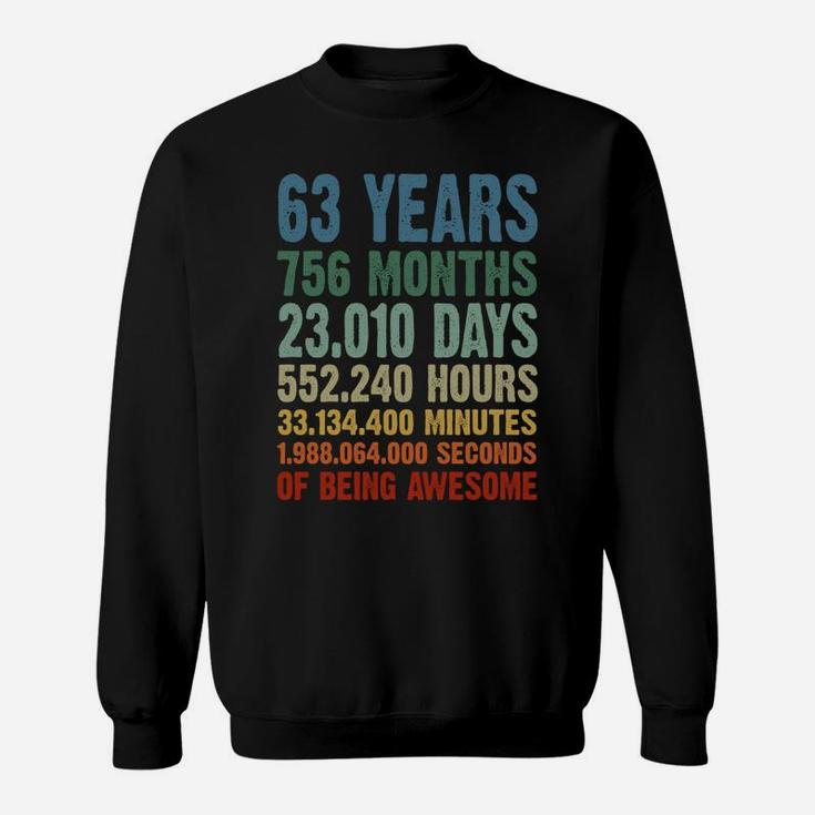 Vintage 63Rd Birthday 63 Years Wedding Anniversary Countdown Sweatshirt Sweatshirt