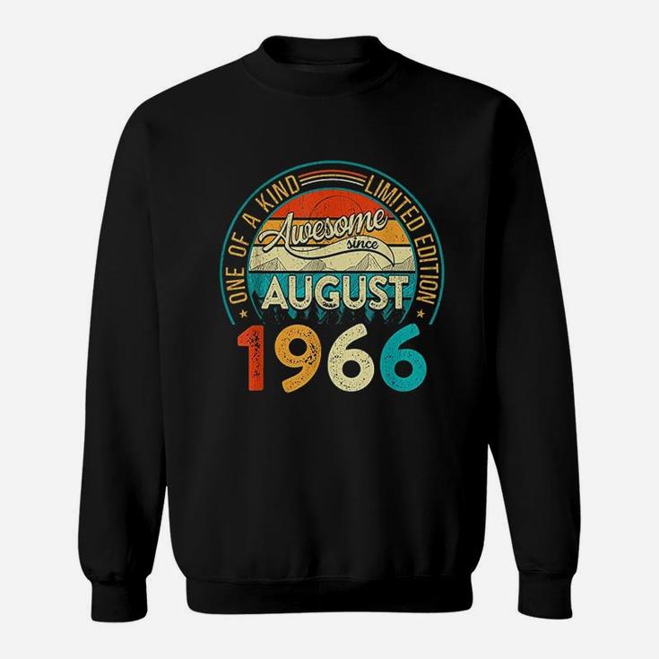 Vintage Awesome Since August 1966 55 Years Old Birthday Sweatshirt