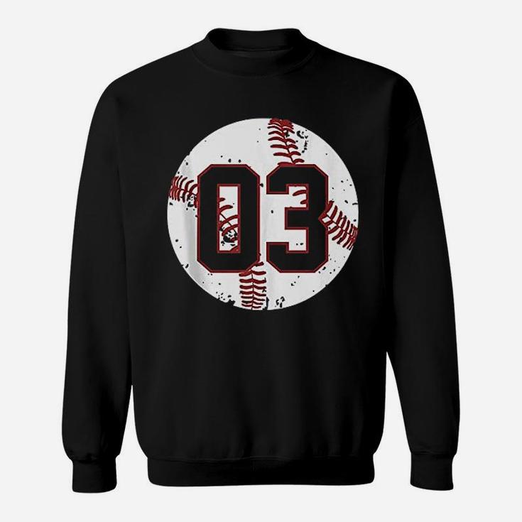 Vintage Baseball Number 03 Cool Softball Mom Gift Sweatshirt