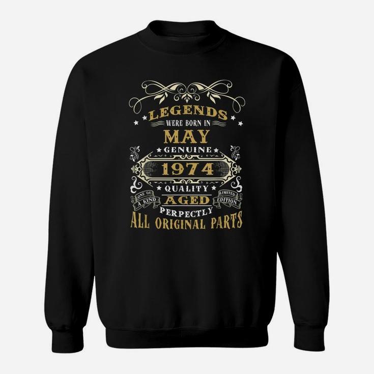 Vintage Born In May 1974 Man Myth Legend 46 Years Old Sweatshirt
