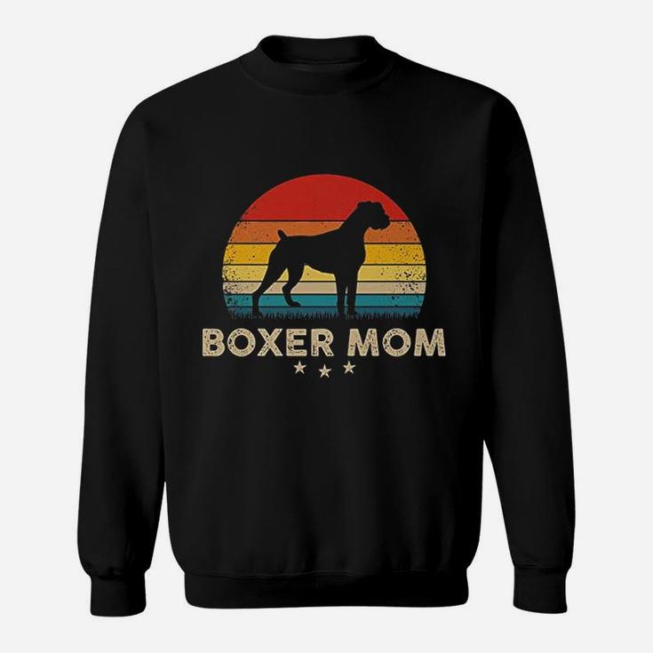 Vintage Boxer Silhouette Retro Sunset Boxer Mom Sweatshirt