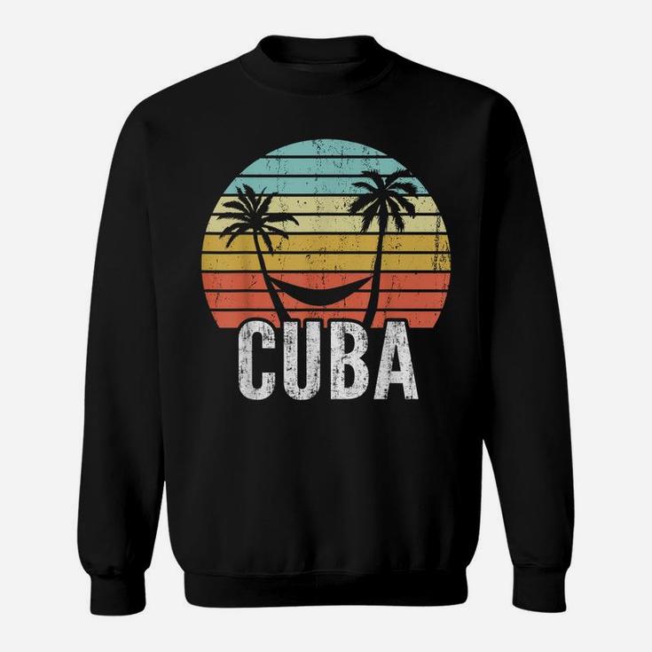 Vintage Cuba Hammock Palm Tree Retro Cuban Vacation Sweatshirt