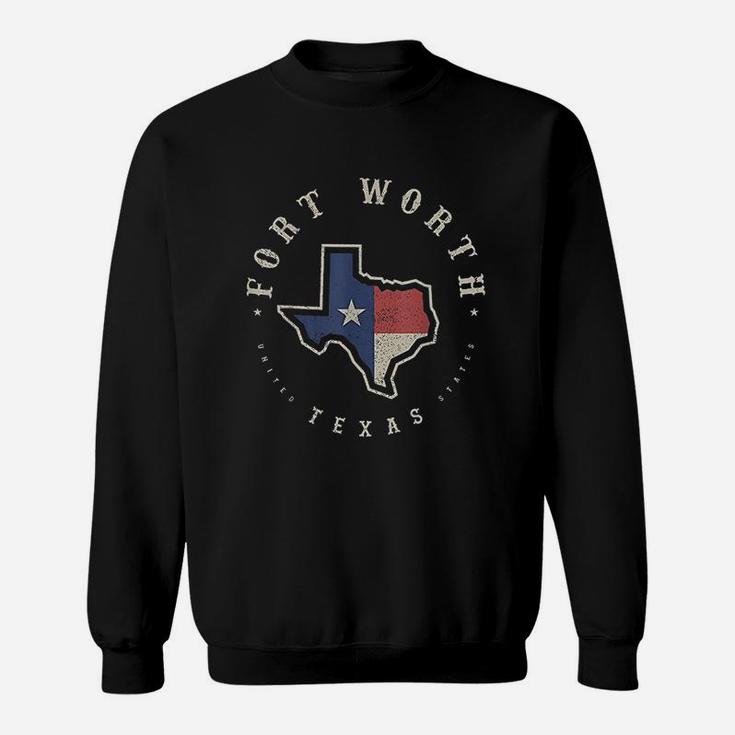 Vintage Fort Worth Texas State Flag Map Souvenir Gift Sweatshirt