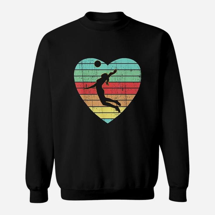 Vintage Heart Volleyball Player Sweatshirt