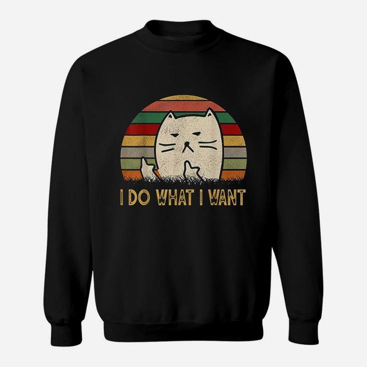 Vintage I Do What I Want Cat Lovers Sweatshirt