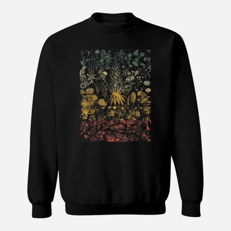 Vintage Inspired Flower Botanical Chart Plant Lover Sweatshirt