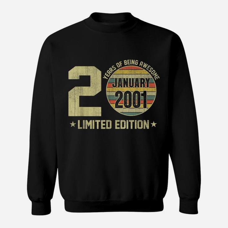 Vintage January 2001 Designs 20 Yrs Old 20Th Birthday Gift Sweatshirt