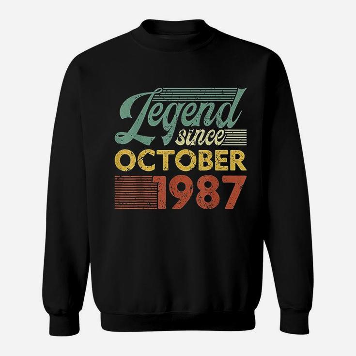 Vintage Legend Since October 1987 Birthday Sweatshirt