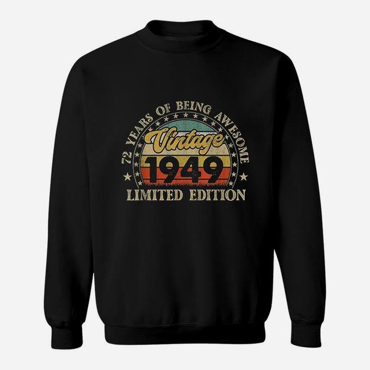 Vintage Made In 1949 Retro 72Nd Birthday Party 72 Year Old Sweatshirt