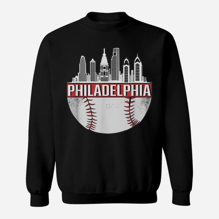 Vintage Philadelphia Baseball Skyline Retro Philly Cityscape Sweatshirt