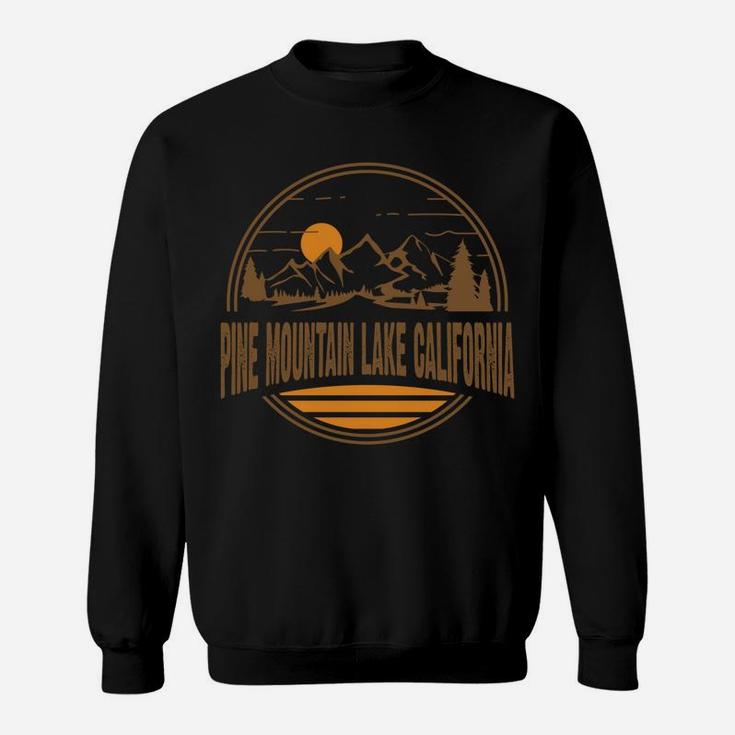 Vintage Pine Mountain Lake California Mountain Hiking Print Sweatshirt