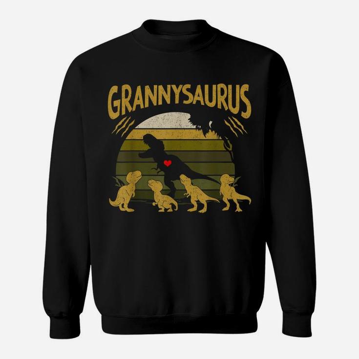 Vintage Retro 4 Kids Grannysaurus Dinosaur Lover Sweatshirt