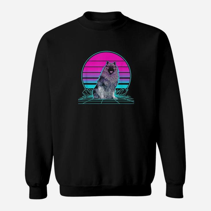 Vintage Retro Sunset Keeshond Sweatshirt