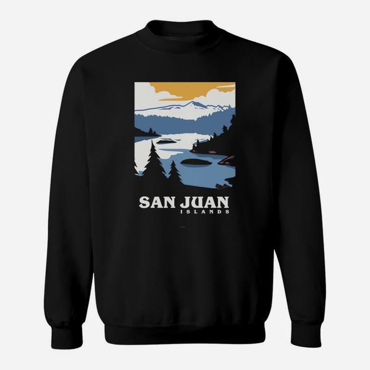 Vintage San Juan Islands, Washington, Wa,Travel Poster Gift Sweatshirt Sweatshirt