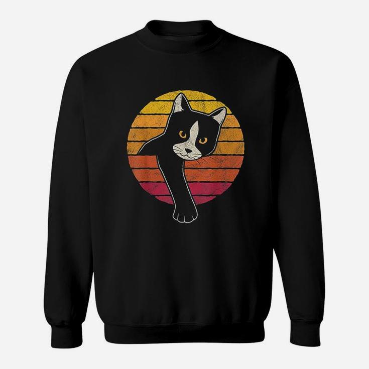 Vintage Style Tuxedo Cat Retro Sunset Sweatshirt