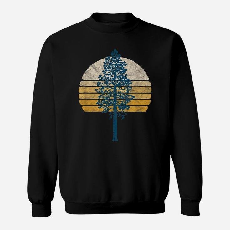Vintage Tree & Sunset Distressed 80S Vibe Retro Sweatshirt