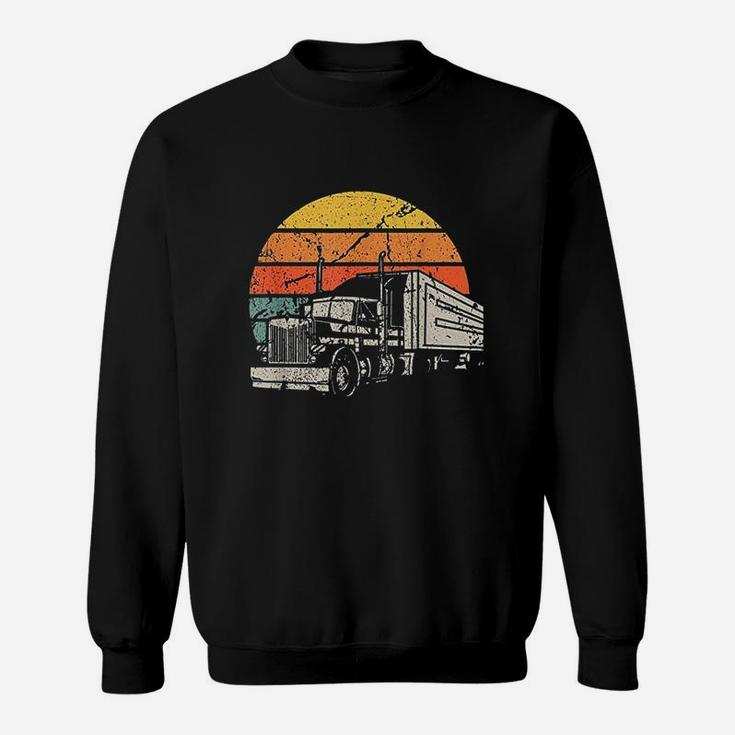 Vintage Truck Driver Gift Retro Sun Driving Trucker Sweatshirt