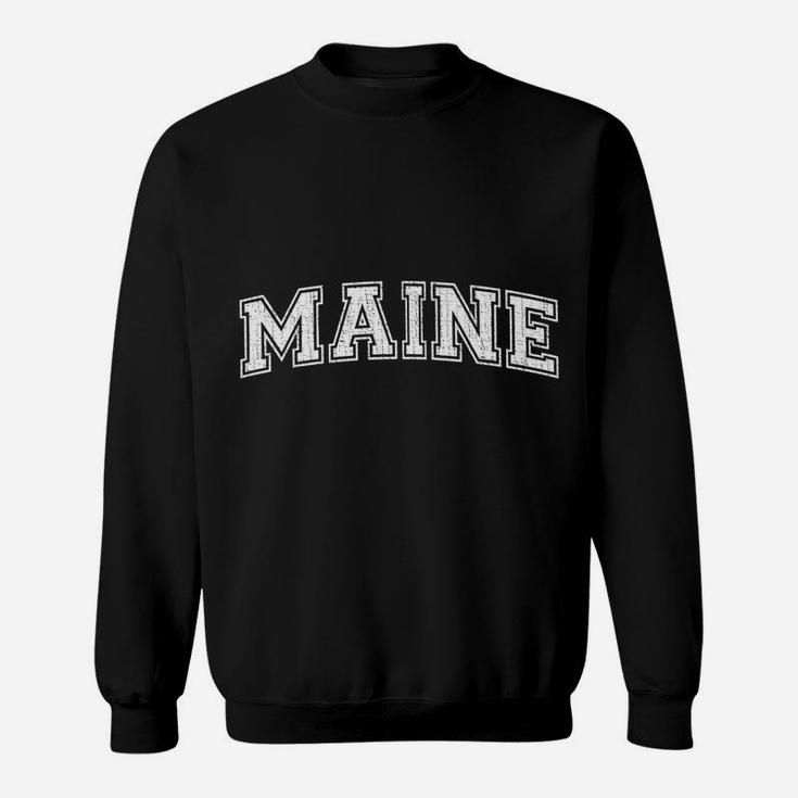 Vintage University-Look Maine Distressed Sweatshirt