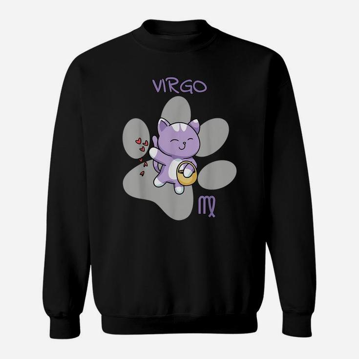 Virgo Zodiac Sign Cat Astrology Funny Kitten Cats Sweatshirt