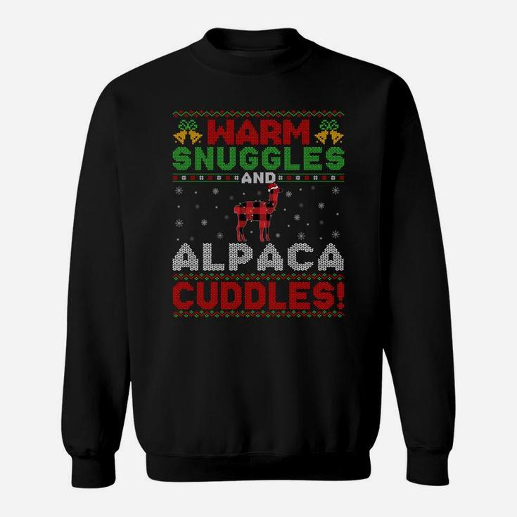 Warm Snuggles And Alpaca Cuddles Ugly Alpaca Christmas Sweatshirt Sweatshirt
