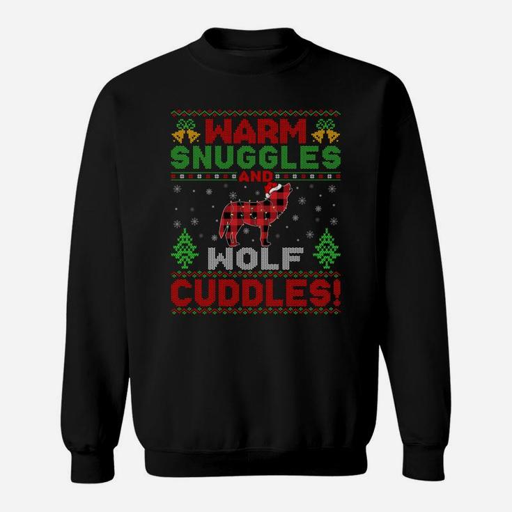 Warm Snuggles And Wolf Cuddles Ugly Wolf Christmas Sweatshirt Sweatshirt