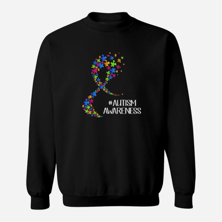 Wear Rainbow Puzzle Ribbon Autism Awareness Sweatshirt