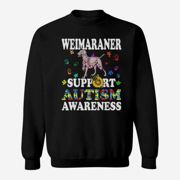 Weimaraner Dog Heart Support Autism Awareness Sweatshirt