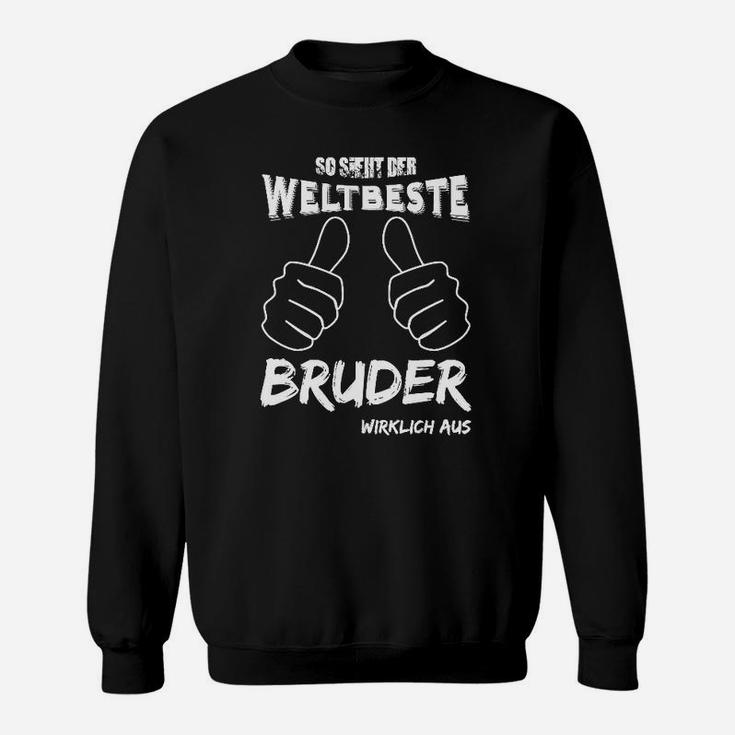 Weltbester Bruder Sweatshirt mit Daumen-Hoch Motiv, Top Geschwisterkleidung