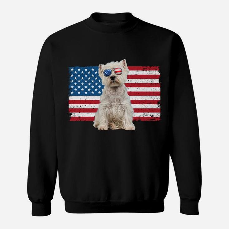Westie Dad Usa American Flag Dog Lover Owner Christmas Funny Sweatshirt Sweatshirt