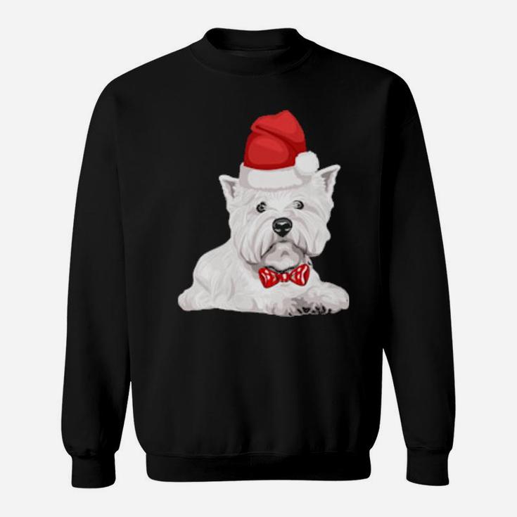 Westie Dog In Santa Hat For Dogs Sweatshirt