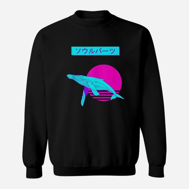 Whale 80S 90S Retro Japanese Aesthetic Art Sweatshirt