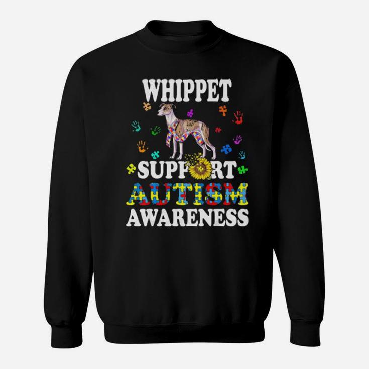 Whippet Dog Heart Support Autism Awareness Sweatshirt