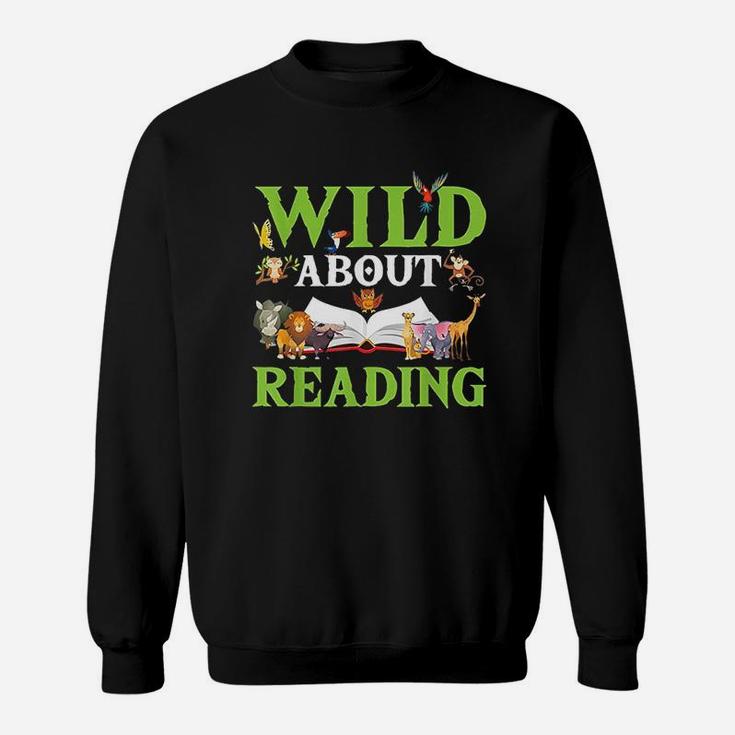 Wild About Reading Animals Books Reader Sweatshirt