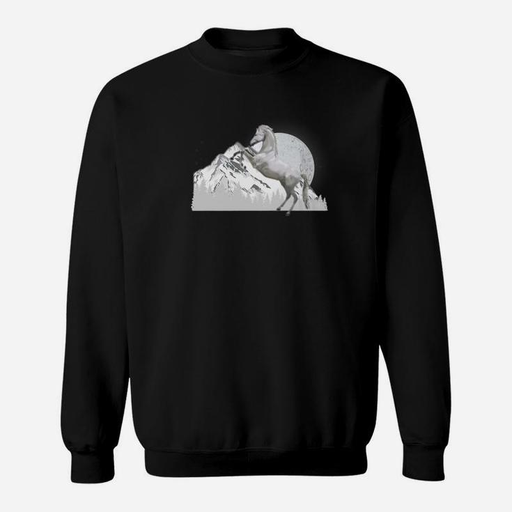 Wild White Horse In A Rocky Mountain Horse Lover Sweatshirt