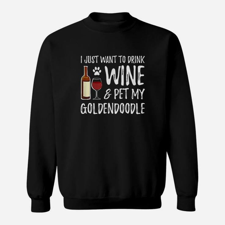 Wine And Goldendoodle  For Goldendoodle Dog Mom  T Sweatshirt