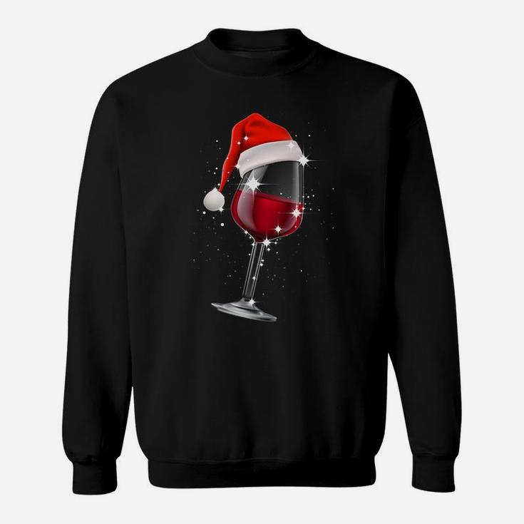 Wine Glasses Santa Hat Christmas Cann't Be Fun Without Wine Sweatshirt Sweatshirt