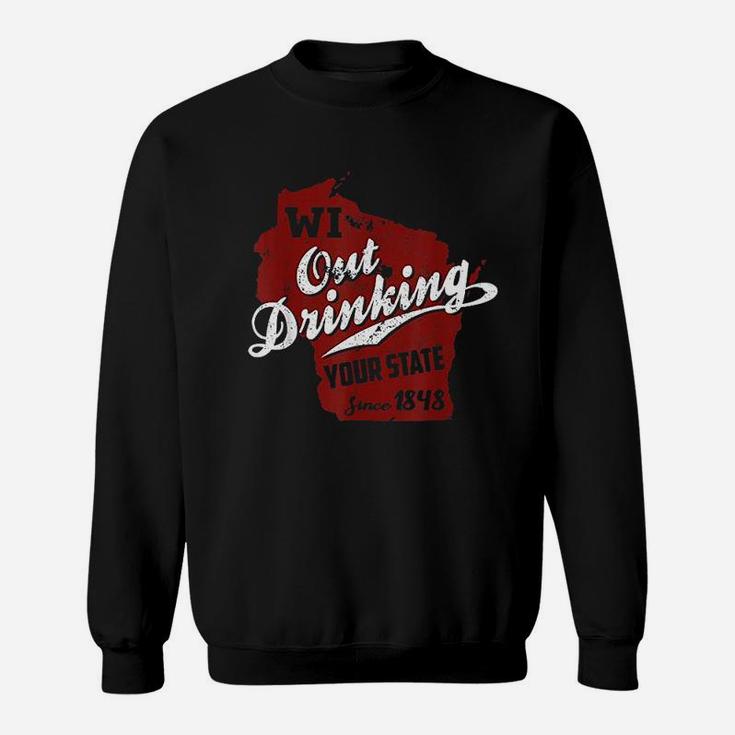 Wisconsin Out Drinking Your State 1848 Beer Gift T-Shirt