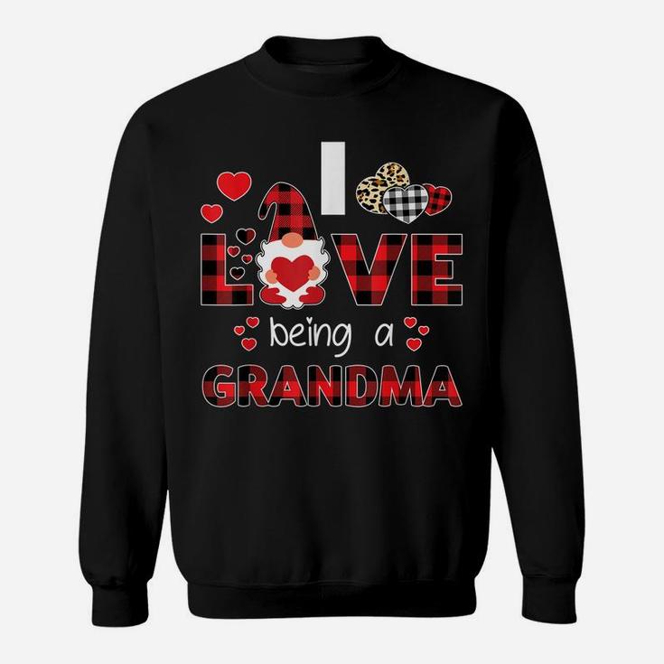 Women I Love Being A Grandma Gnome Plaid Valentines Day Gift Sweatshirt