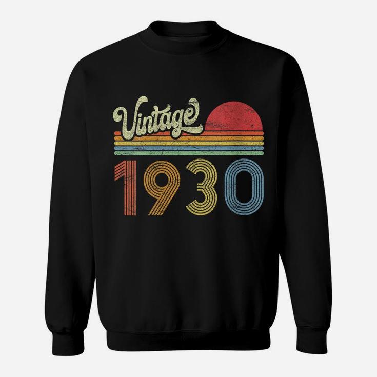Womens 1930 Birthday Gift Vintage Born Made 1930 Retro Sunset Sweatshirt